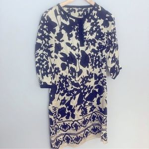 Chloé Black White Silk Abstract Print Dress